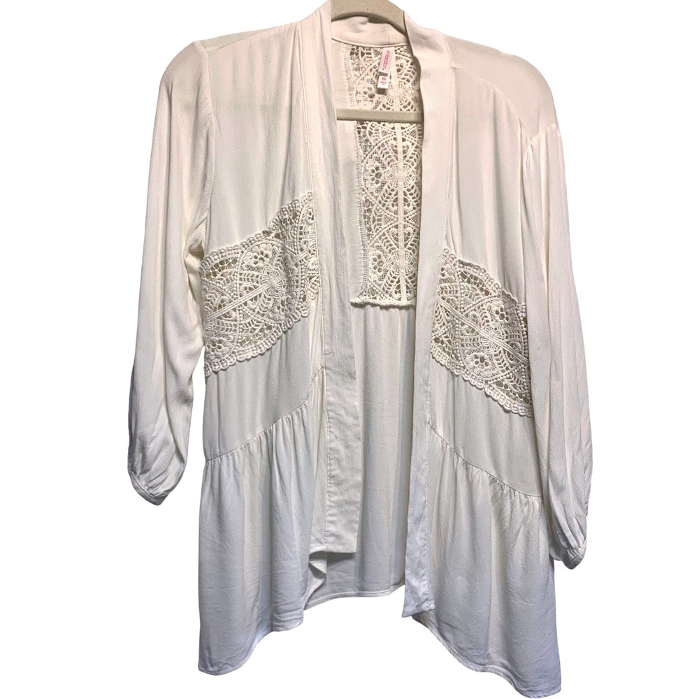 Crochet Lace Kimono Cardigan XS Boho Ethereal Festival Crochet Hippie Airy